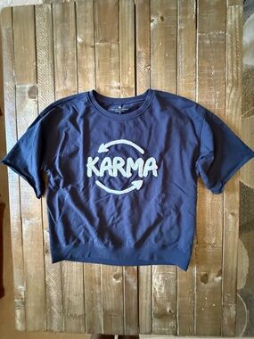 Elliott Lauren Navy Karma Graphic Tee
